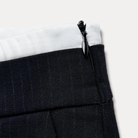 NWT. Zara Black Viscose Blend Double Waist Wide Leg Pants. Size M. - Picture 4 of 11